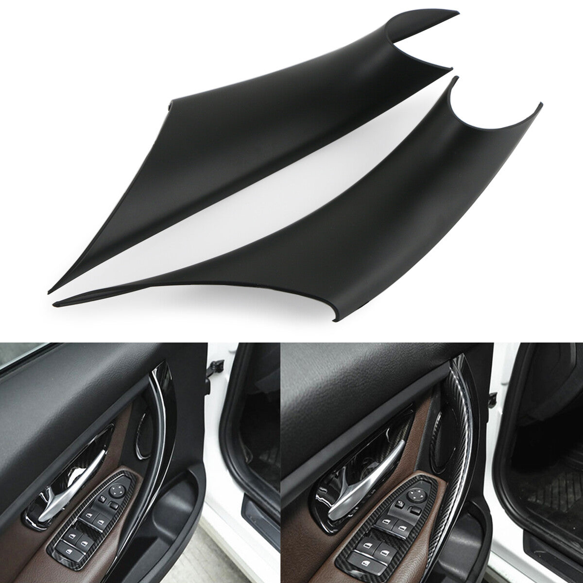 2-Piece Inner Door Handle Panel Pull Protector Covers for BMW 3 Series, 4 Series, F30, F35