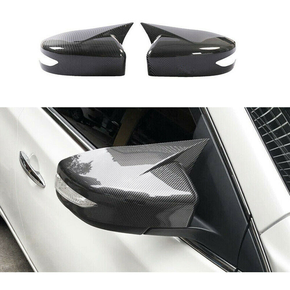 2X Carbon Fiber Look Door Rear View Mirror Cover Trim for Nissan Altima 13-2018