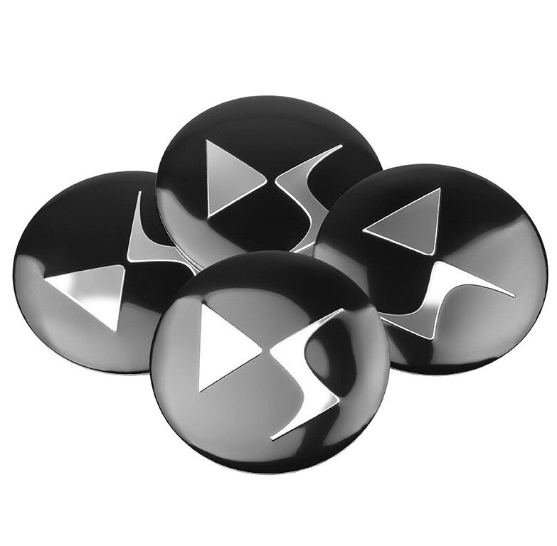 4-Piece for DS Black Rim Stickers, Wheel Center Stickers, Hub Stickers 56mm