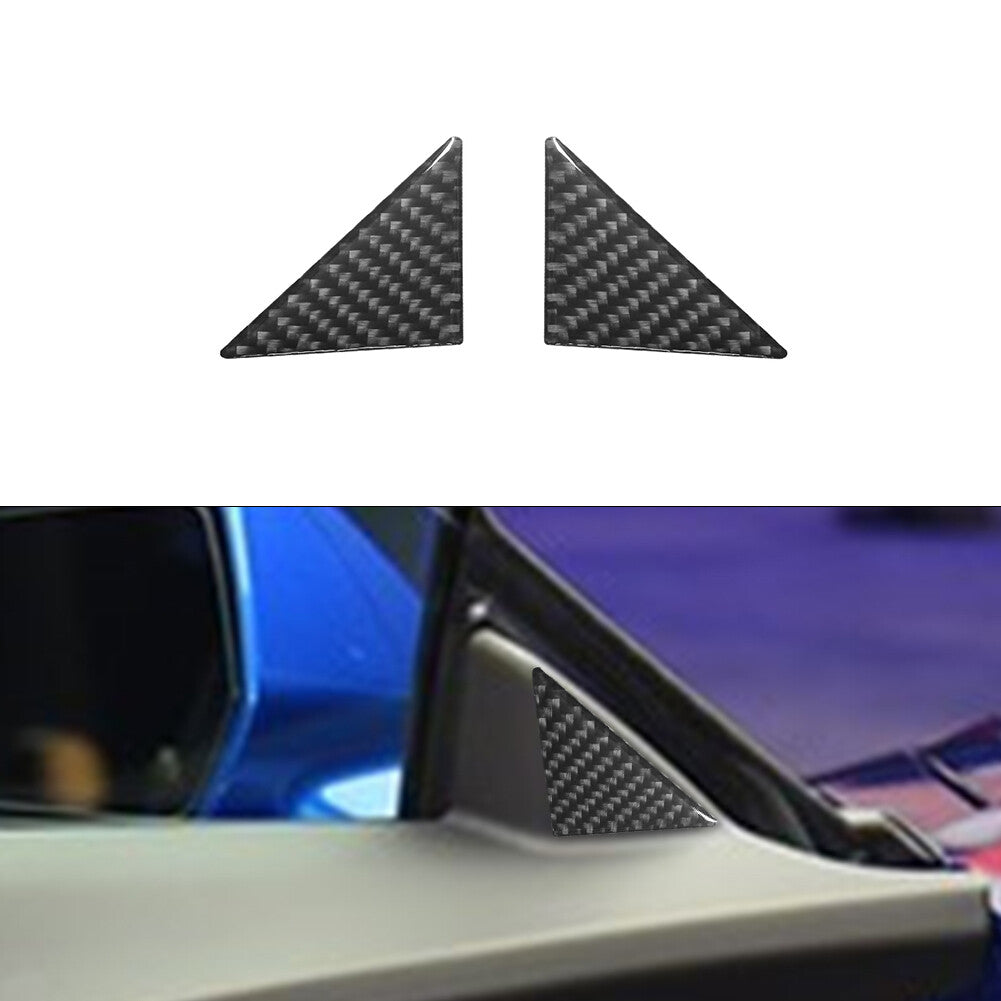 2X Carbon Fiber Left+Right Window Triangle Cover Trim for Chevrolet Camaro 16-18