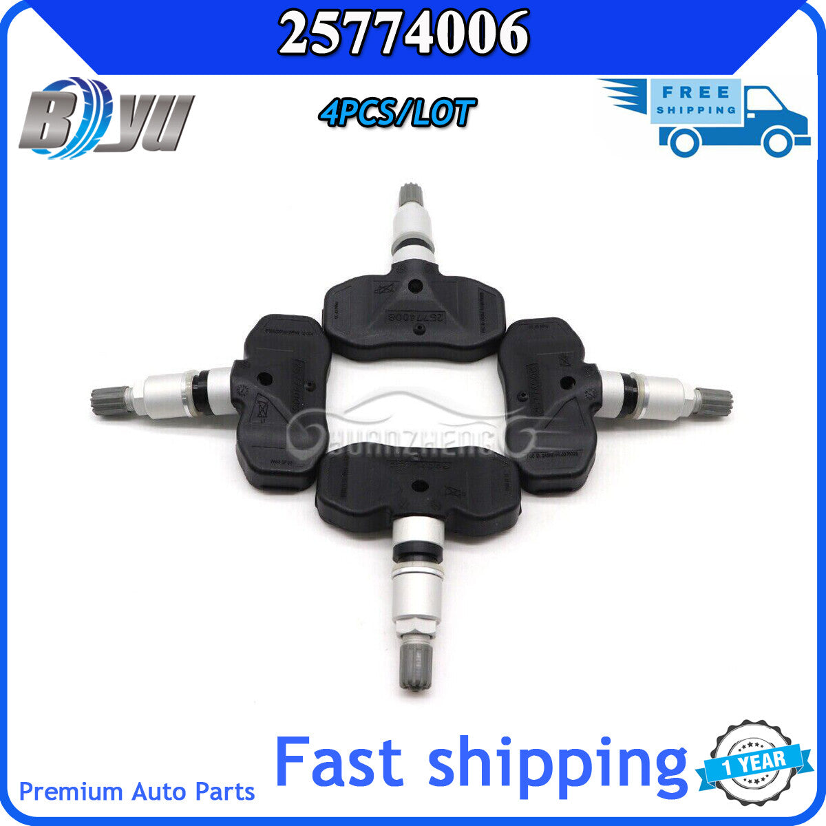 4 TPMS tire pressure monitoring system sensors for GimCay for Cadillac for Chevrolet 25774006