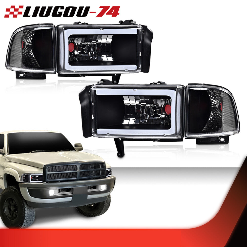 Black/transparent corner LED DRL headlights suitable for 94-02 for Dodge for Ram 1500 2500 3500