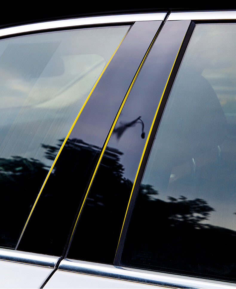 Black Pillar Posts for VW ID.4 ID4 2021-24 6pc Window Door Trim Piano Cover Kit