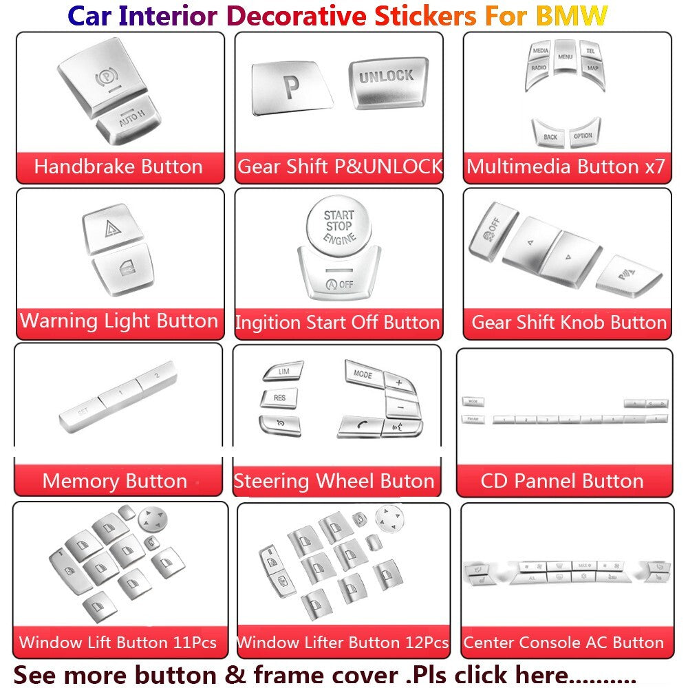for BMW 5 7 Series F10 F07 F06 F01 Car Ignition Start Stop Button Cover Stickers