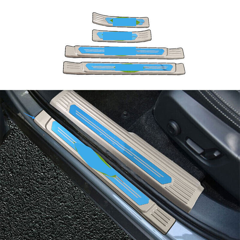 for Volvo XC40 19-22 Silver Steel Outer Door Sill Scuff Plate Cover Protector 4x