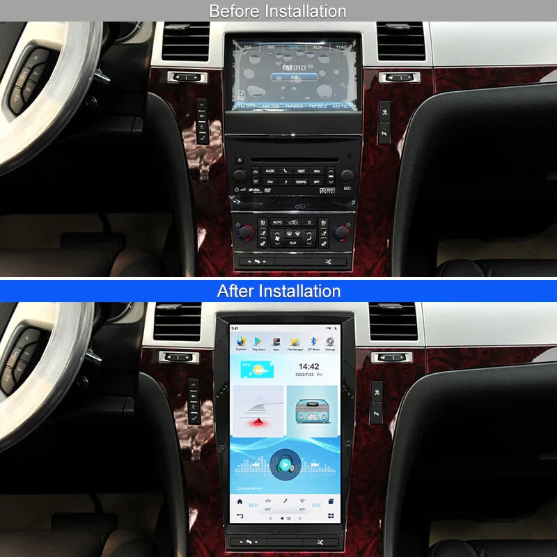 13.6 Android for Tesla Vertical Car-Play GPS Radio for Cadillac for Escalade 2007-2013