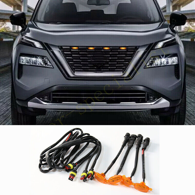 for Nissan Rogue 2021-2024 yellow Style Front Grill LED Marker Light Kit