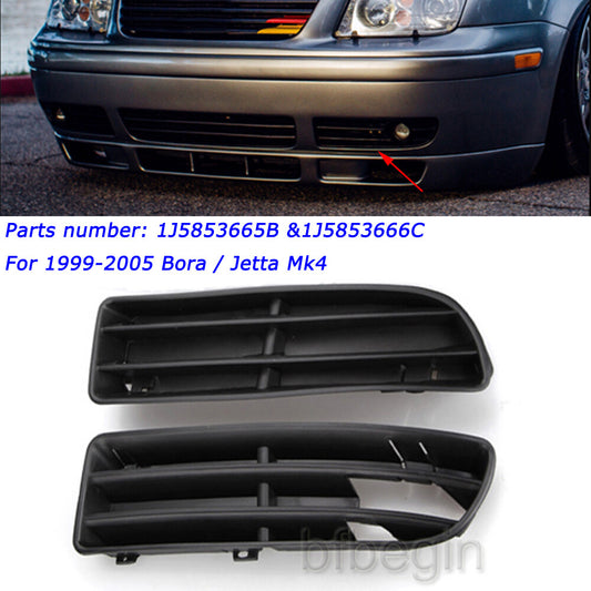 Two front bumper lower side ventilated grille trim pieces for Volkswagen for Jetta for Bora Mk4 1999-05