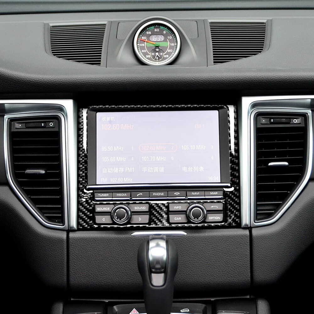 Carbon fiber center console GPS frame sticker for Porsche Macan 2014 - 2019