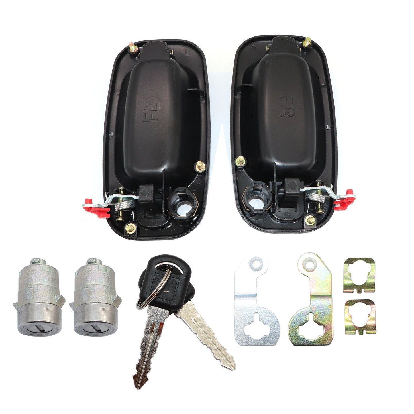Textured exterior door handle+door lock cylinder kit for silverado 2001-2006
