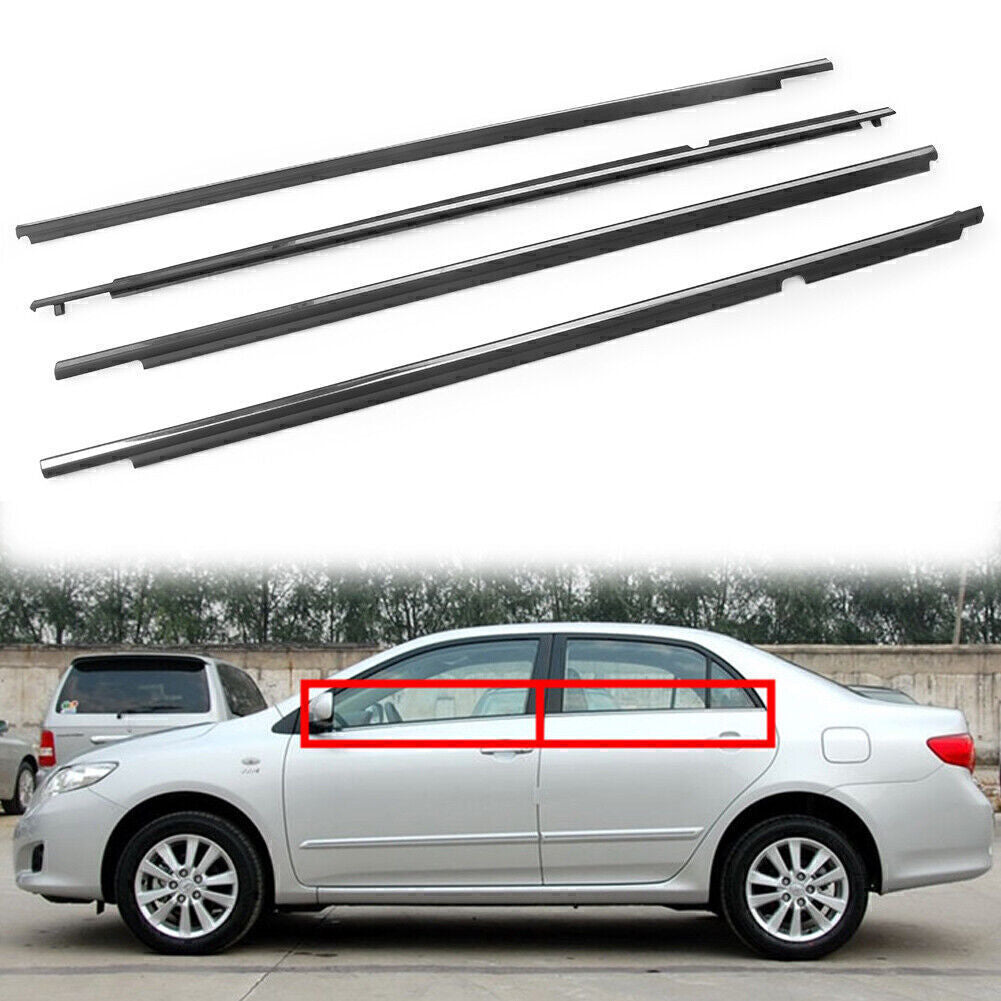 Door Belt Molding Weatherstrip for Toyota for Corolla 2009-2012 Auto Car 4PCS