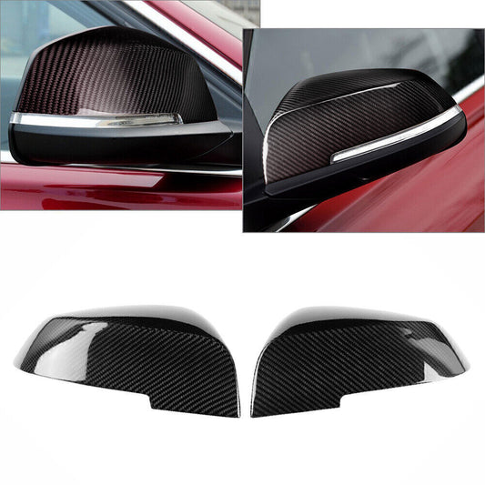 for BMW E84 F20 F22 F30 F32 Black Carbon Fiber Side Mirror Covers