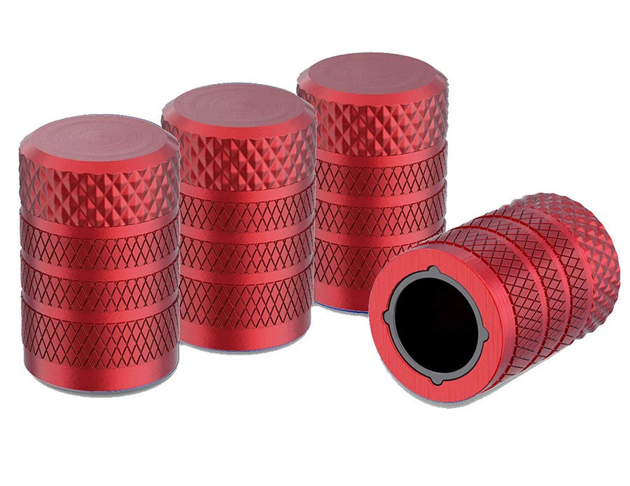 4-piece car tire valve cover rod air dust cover, red universal for Mercedes-Benz