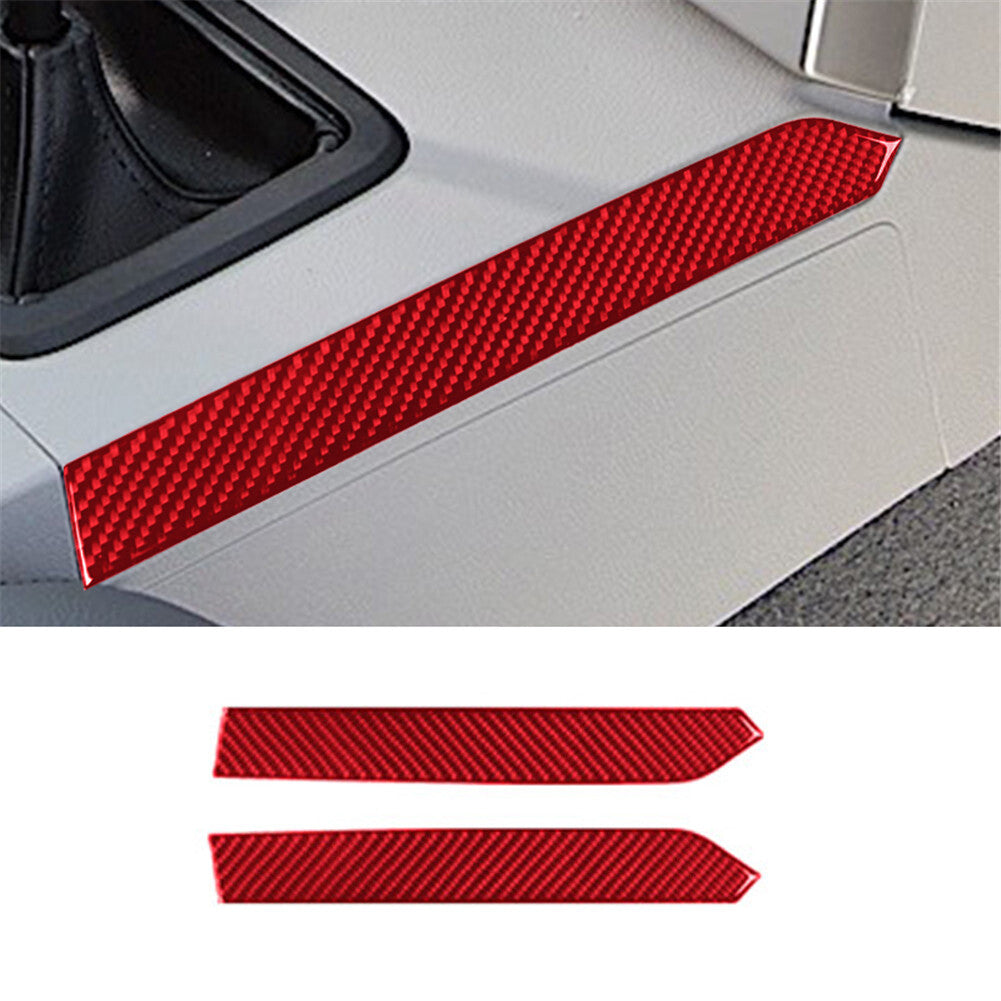 2X Red Carbon Fiber Gear Shift Side Strips Cover Trim for Jeep Liberty 2008-2012