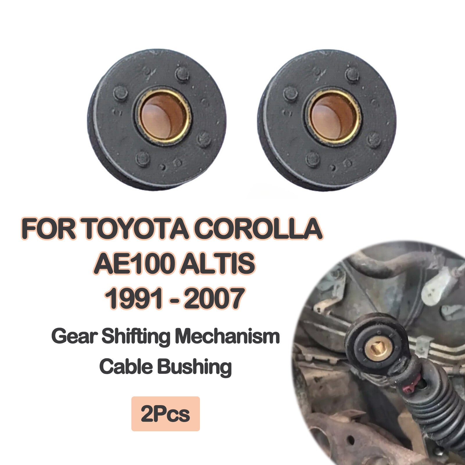 2PC TRANSMISSION SHIFTER CABLE LINK BUSHING for TOYOTA for COROLLA AE100 ALTIS 91-07