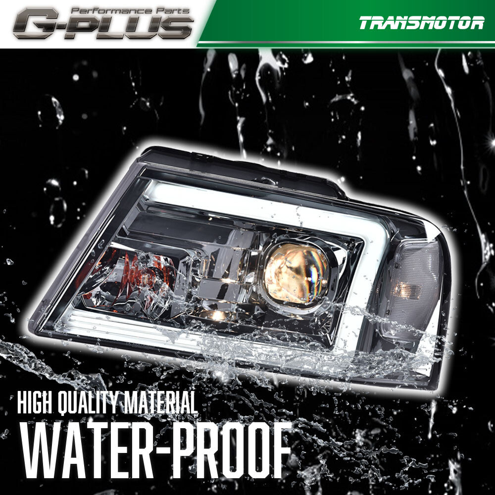 Suitable for 04-08 for Ford F-150/Mark LT LED DRL Projector Headlights (chrome/smoked)