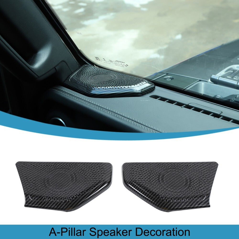 Carbon Fiber A-Pillar Speaker Panel Cover Trim for Jeep for Wrangler JL JT 2018-2023