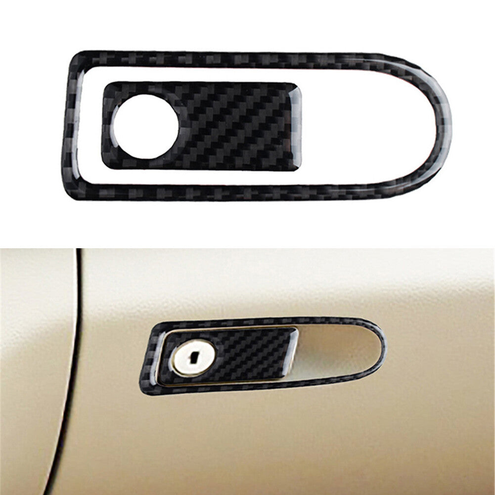 2X Carbon Fiber for Co -Pilot Storage Box Trim for Mercedes-Benz W204 2007-2014