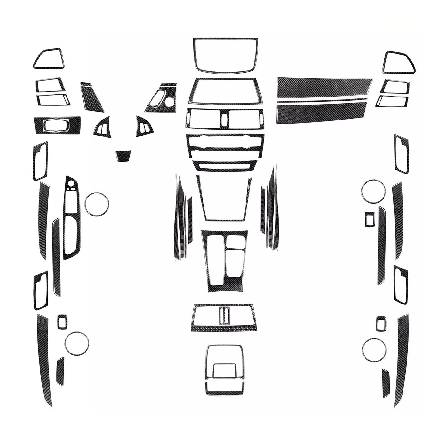 70Pcs Carbon Fiber Kits Full Interior Cover Trim For 2007-2013 for BMW X5 E70 X6 E71