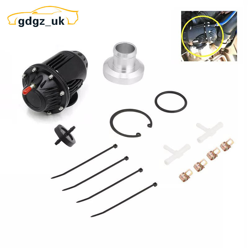 Universal Aluminum Turbo Blow Off Valve with Adapter Kit for SSQV IV SQV4 Black