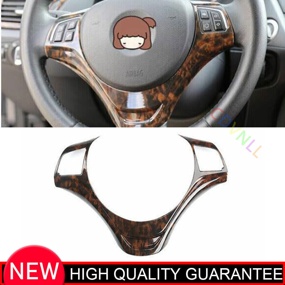 for BMW X1 E84 2013-2015 Agate Wood Grain Inner Steering Wheel Frame Cover Trim