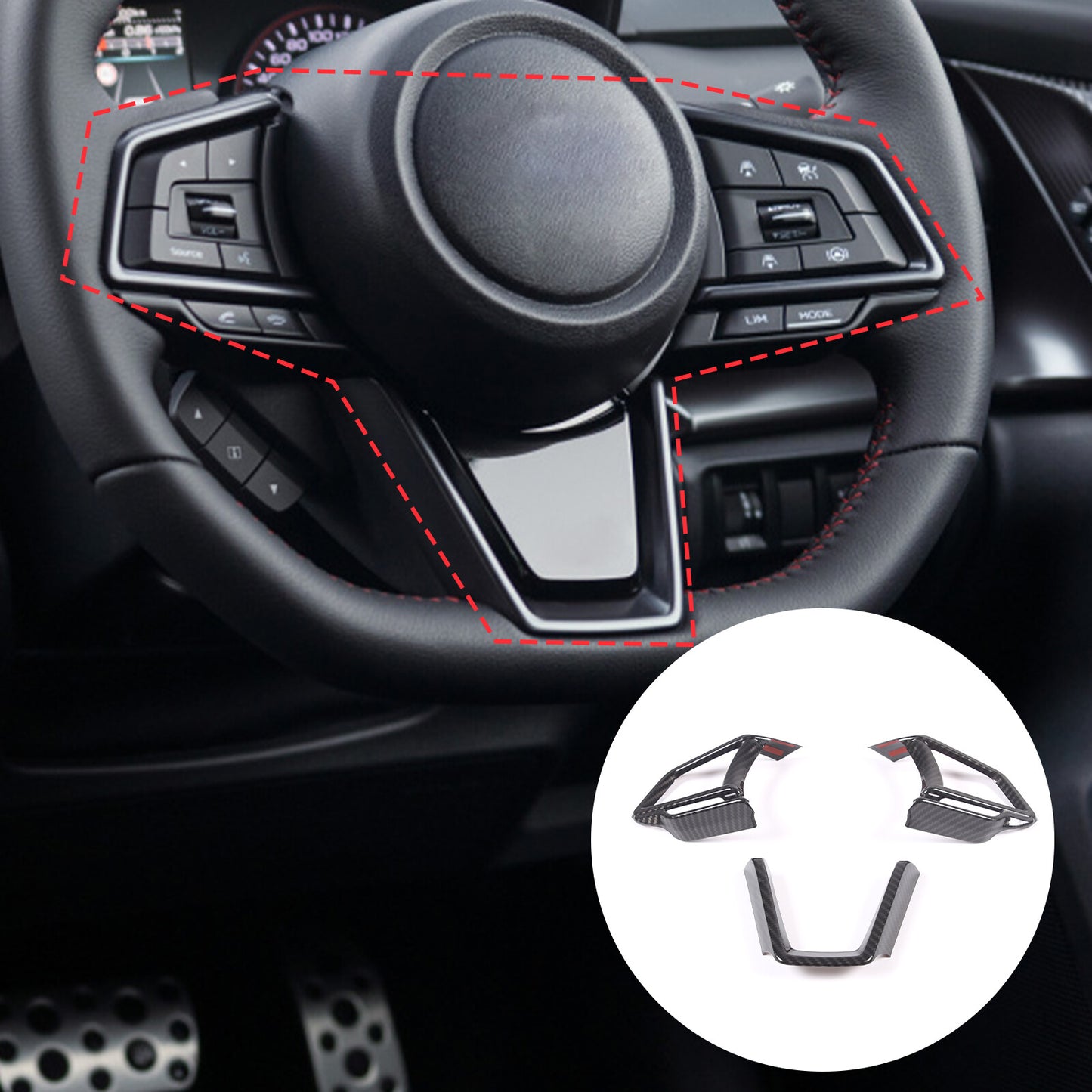 ABS carbon fiber driver assistance button cover for Toyota FJ Cruiser 07-21