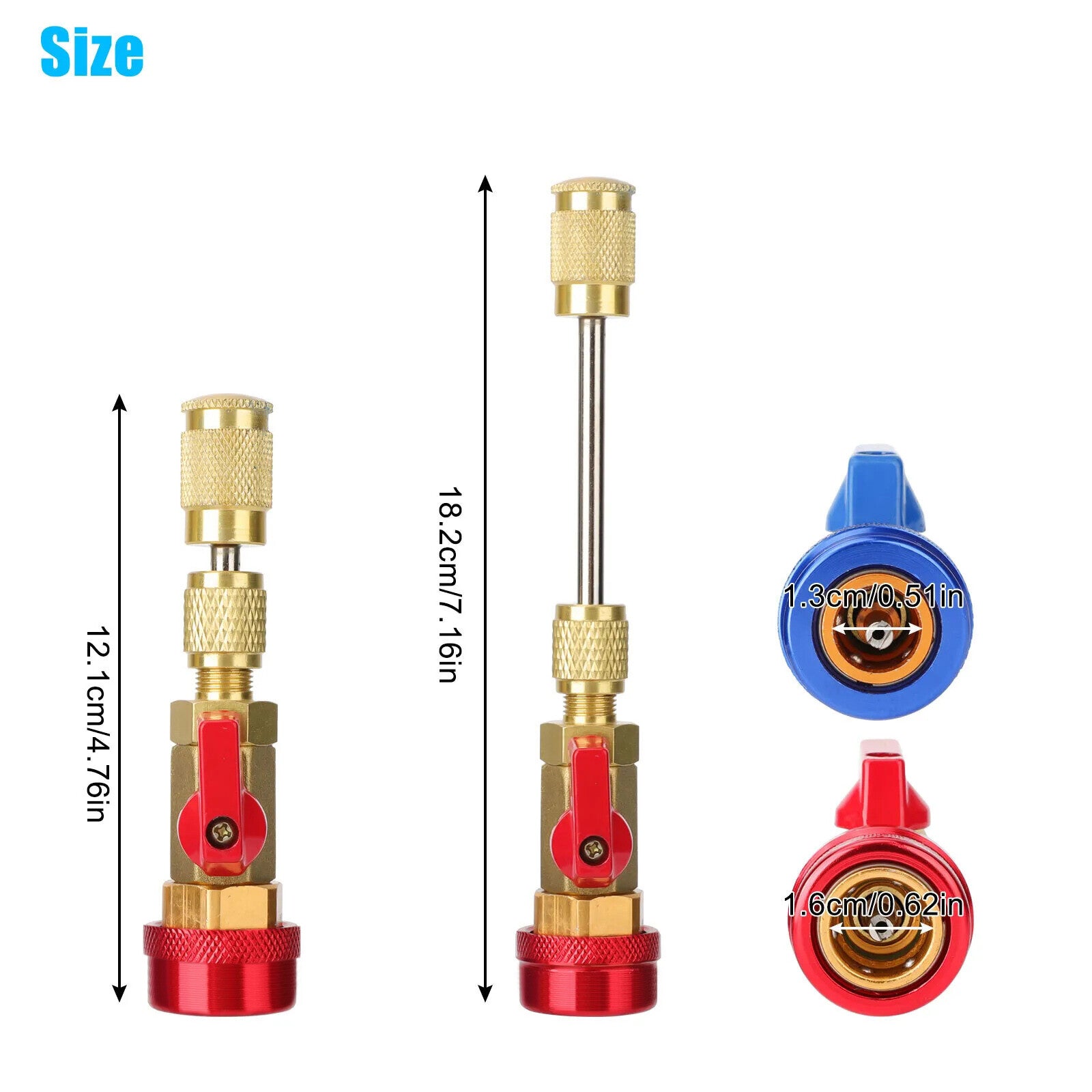 HVAC AC R134A Valve Core High Low Pressure Quick Remover Installer Tool Set