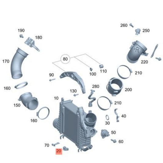 2760980130 Charge Air Cooler Bearing for MB CLS C257