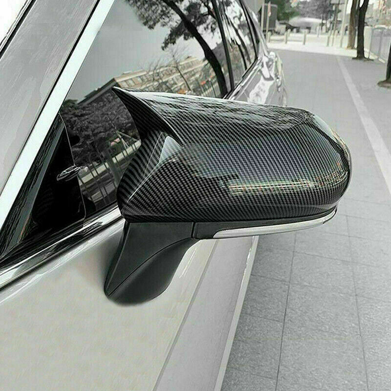 for Toyota for Camry 2018-2023 Carbon Fiber ABS Rear View Mirror Ox Horn Cover Trims
