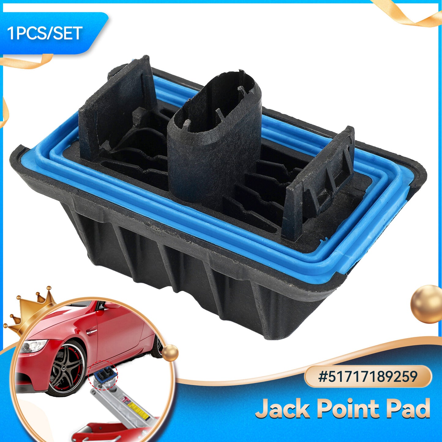 1 X Black Under Car Support Lifting Pad Pad for BMW X3/X4/X6/E70/F25 51717189259
