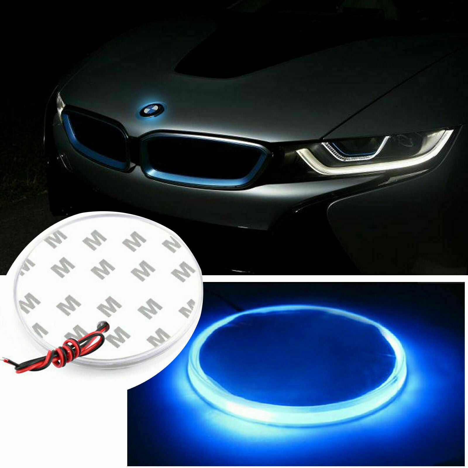 1pcs 82mm Blue Emblem LED Background Light for BMW 3 4 5 6 7 X M Z Series