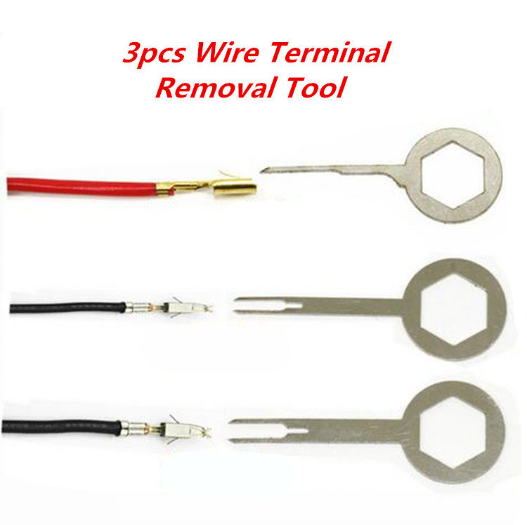 3Pcs Car Electrical Terminal Wiring Crimp Cable Plug Extractor Removal Key Tool