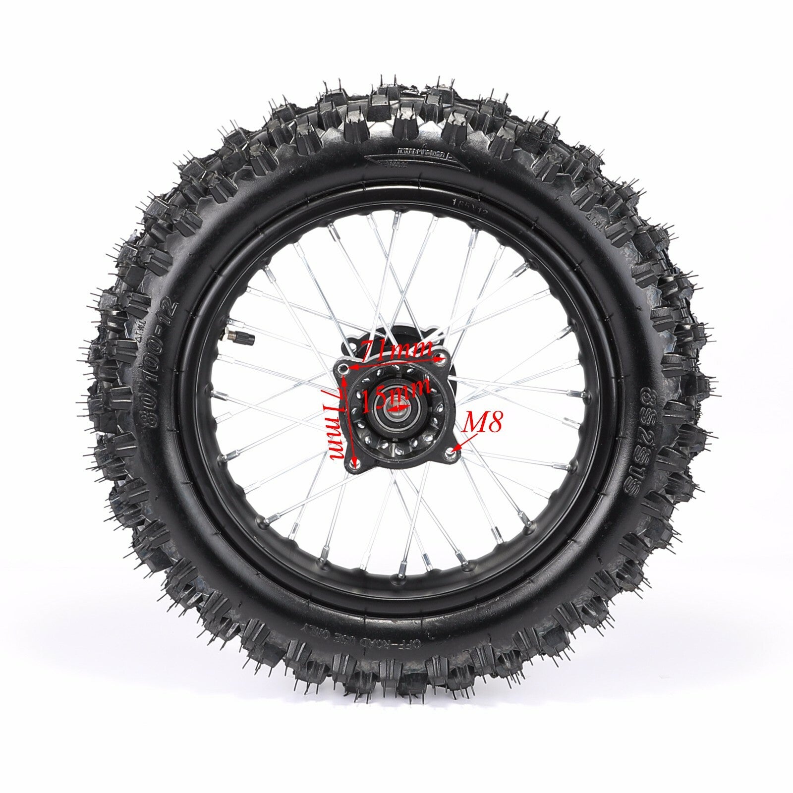 12-inch rear wheel, 80/100-12 tire + rim dirt pit bicycle SSR 110cc 125cc CRF70 CRF50
