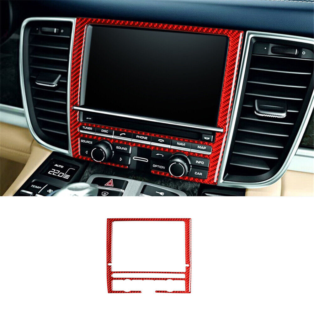 14Pcs Red Carbon Fiber Interior Full Set Trim Cover for Porsche for Panamera 2010-16