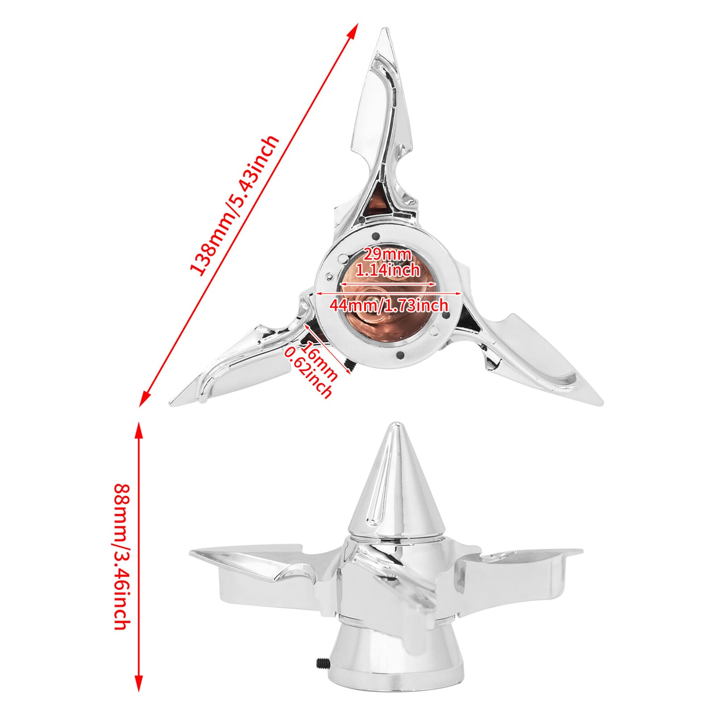 Chrome Spun Blade Front Axle Cap Nut Covers for Harley Road Electra Glide 08-23