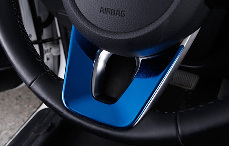 for Kia Seltos 2020-2023 Blue steel Car Steering Wheel U Type Frame Cover Trim