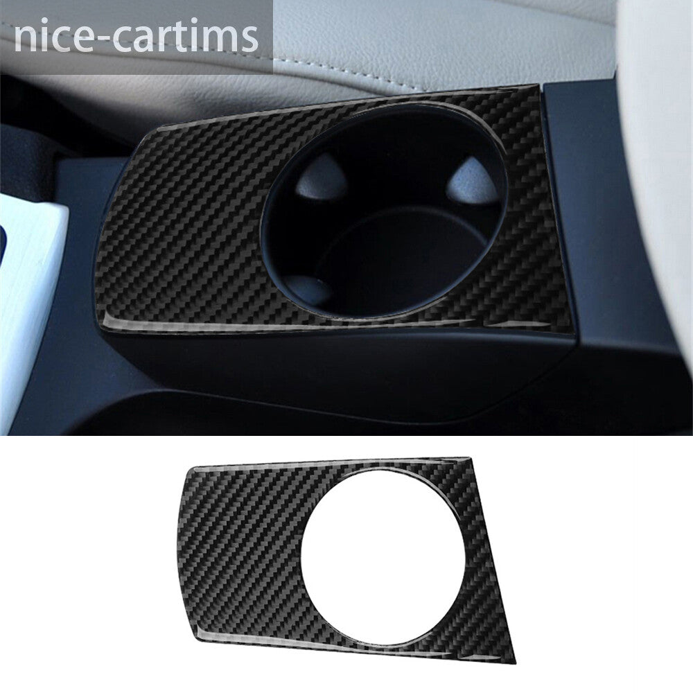 Carbon Fiber Center Console Water Cup Holder Panel Trim for BMW X3 E83 2004-2010
