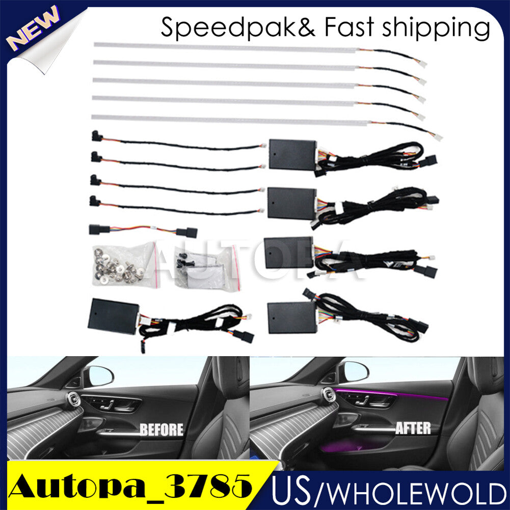 64 Colors Ambient Light LED Trim Accessories for Benz C-Class W206 2022 HOT??