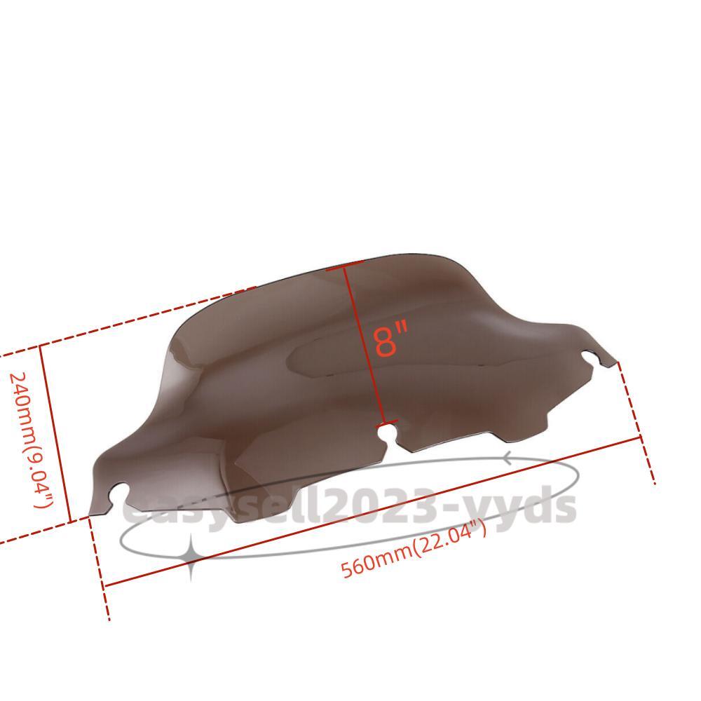 Smoke 8 Windshield Windscreen for Harley Electra Street Glide Touring 1996-2013