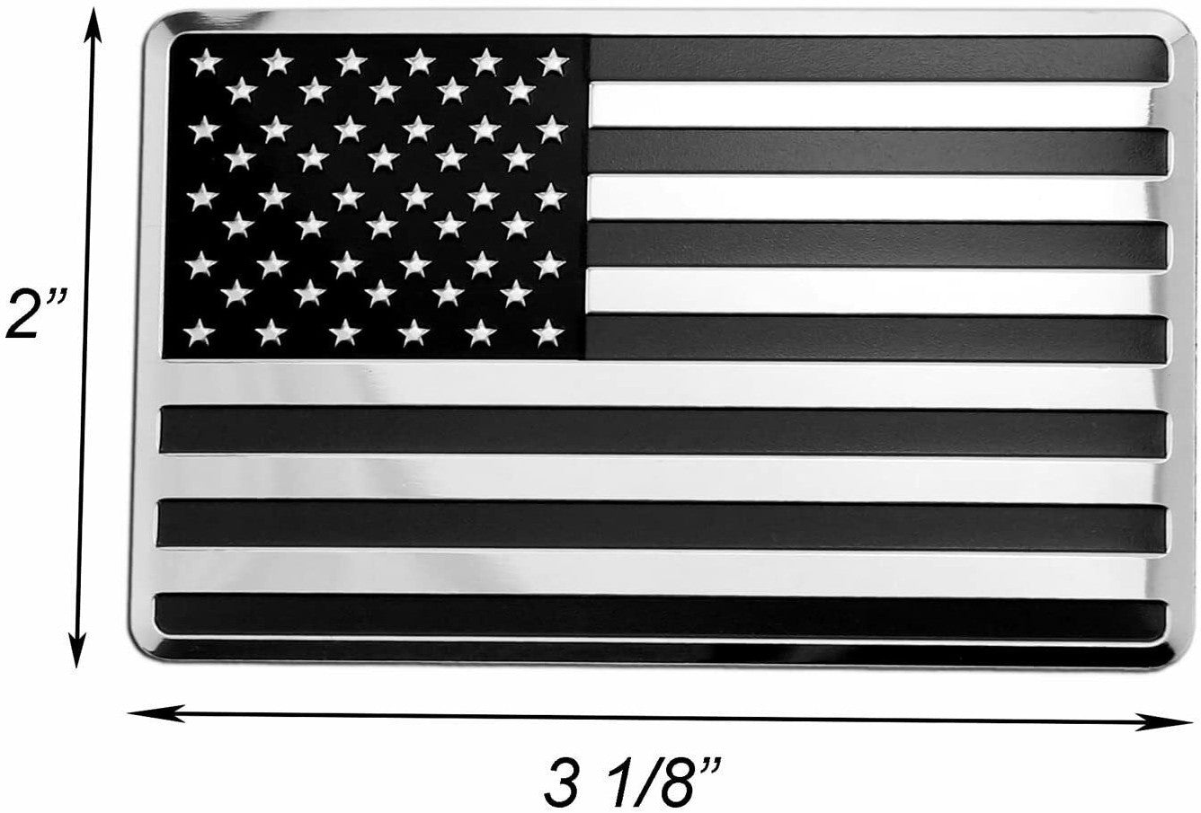 Car side fender rear emblem decal chrome black American flag for Chevrolet 1 piece