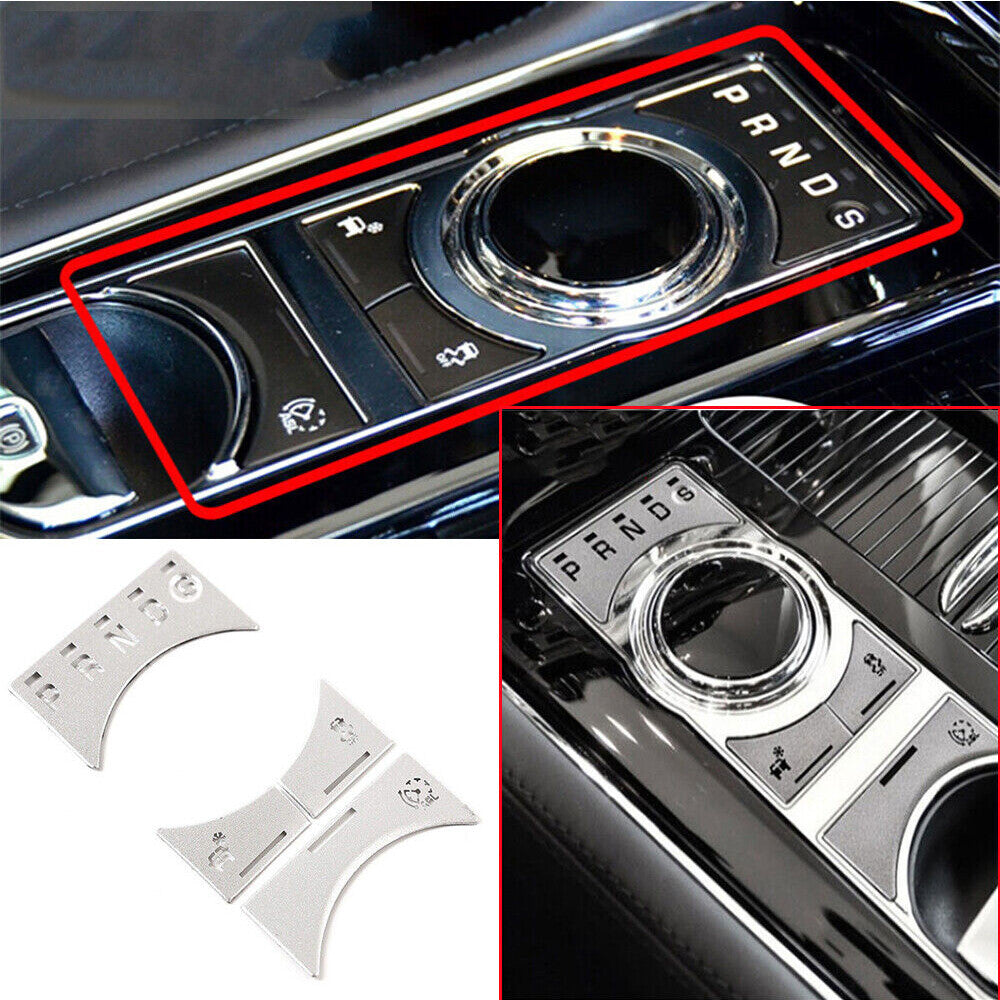 Fit for Jaguar XJ 2010-19 Alloy Silver Center Gear Shift Switch Button Trim 4PCS