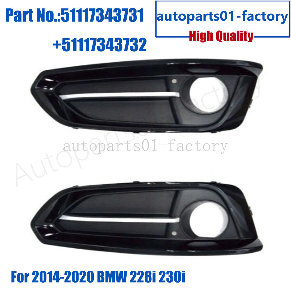 1Pair Front LeftRight Side Fog Light Molding Fit for BMW 2 Series F22 F23