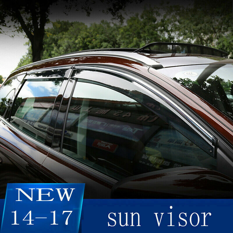 for volvo XC60 2014-2017 Car Window Visors Sun Rain Guard Deflectors W/Chrome