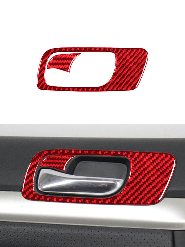 Driver Inner Door Handle Panel Trim Cover Carbon Fiber for Acura TSX 2003-08 Red
