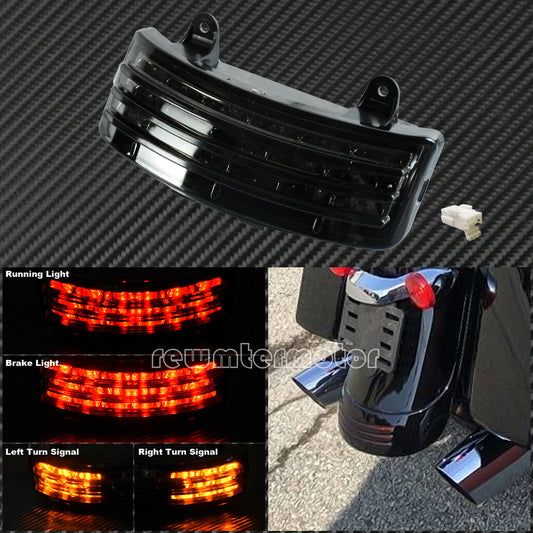 Rear Fender Tri-Bar LED Running Turn Brake Tail light Fit for Harley FLHX FLTRX