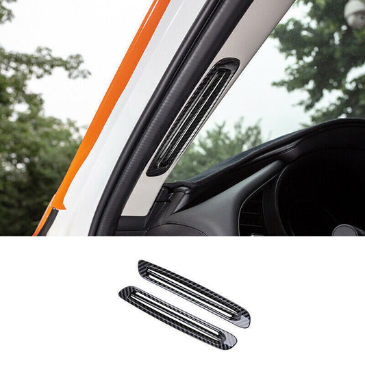 2X for Mazda 3 Axela 19-23 Carbon Fiber Look A Pillar Air Outlet Vent Cover Trim