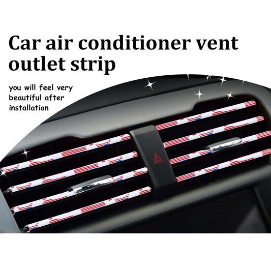 10pcs America Flag Shape Car Air Conditioner Deco Strip Air Vent Outlet Trim