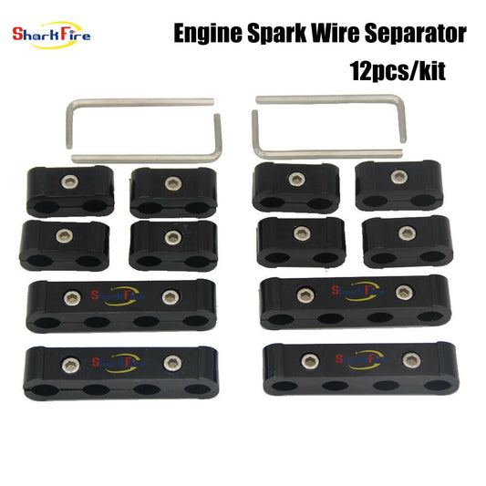 Wire separator, spark plug wire divider, aluminum black, suitable for 8/9/10 mm