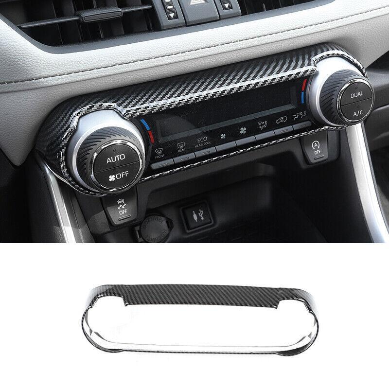 Carbon Fiber ABS Central Console AC Switch Panel Trim for Toyota RAV4 2019-22