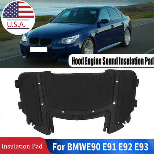 Car Hood Engine Sound Insulation Pad Black US Stock for BMW E90 E91 E92 E93 323i